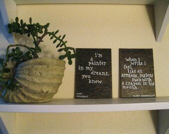 Tiny Painted Canvas - "Writer" Vonnegut