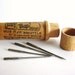 Wood Needle Case with Three Needles - Vintage - Boye Needle Co - 16-40-100