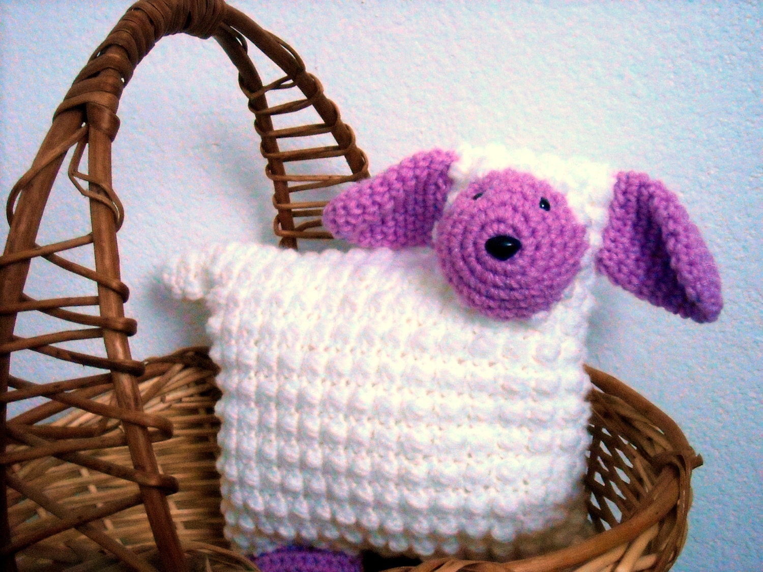 Lamb Pillow Crocheted Nursery Decor