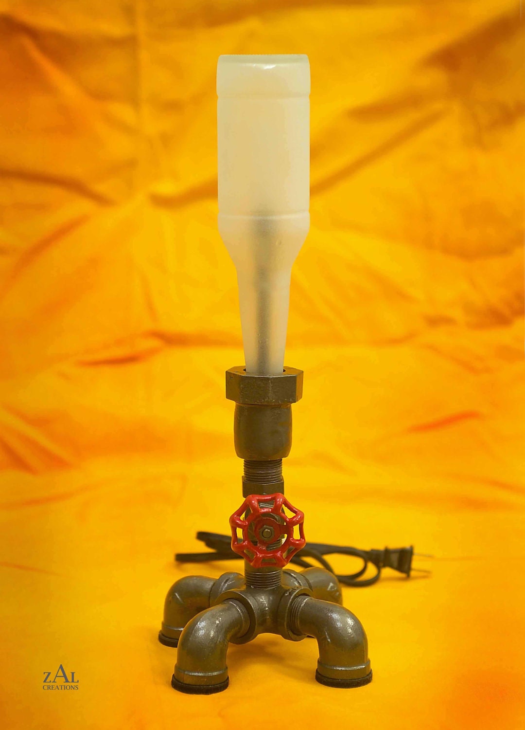Bedside Lamp. Beer bottle, Plumbing pipe & fittings. Night light. Accent light.