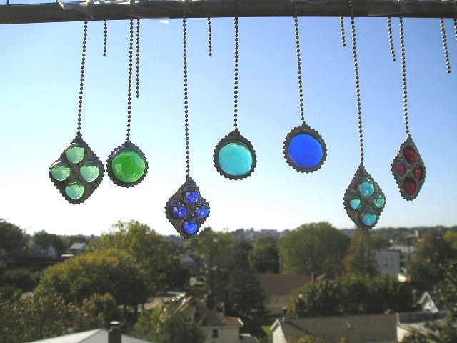 RESERVED for CALLIE - Stained Glass Fan Pull and Light Pull - Handcrafted - Made in USA