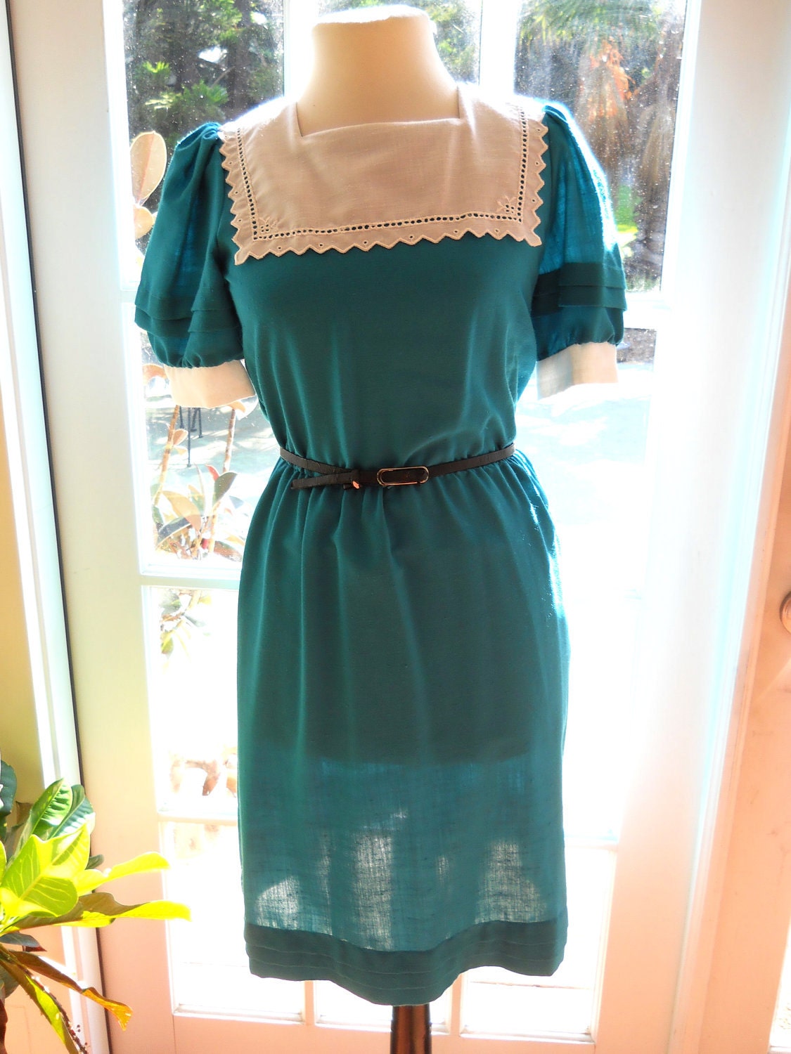 Vintage 1960s Jerell of Texas day dress with bib collar, 60s - Size 5