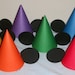 30 BLACK Disney Mickey Minnie Mouse Inspired Birthday Party Hats with Ears