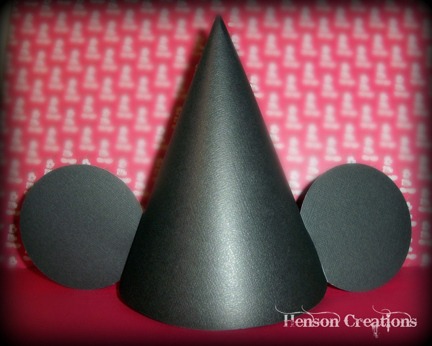 30 BLACK Disney Mickey Minnie Mouse Inspired Birthday Party Hats with Ears