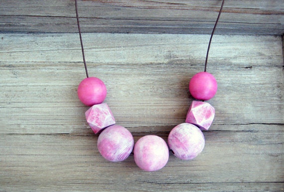 Wooden geometric Necklace