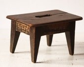 Rustic Vintage French Wooden FOOTSTOOL