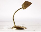 Retro 1960's little  FRENCH  Industrial GOLD Desk Lamp