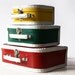 Set of 3 Lovely mid - century cardboard suitacases 1950