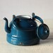 Beautiful Vintage FRENCH Petrol Bluel enamel Kettle