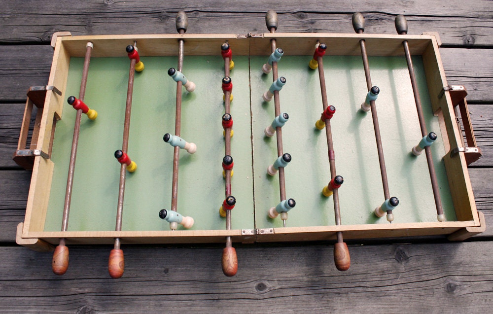 Lovely vintage wooden FRENCH Tablefootball