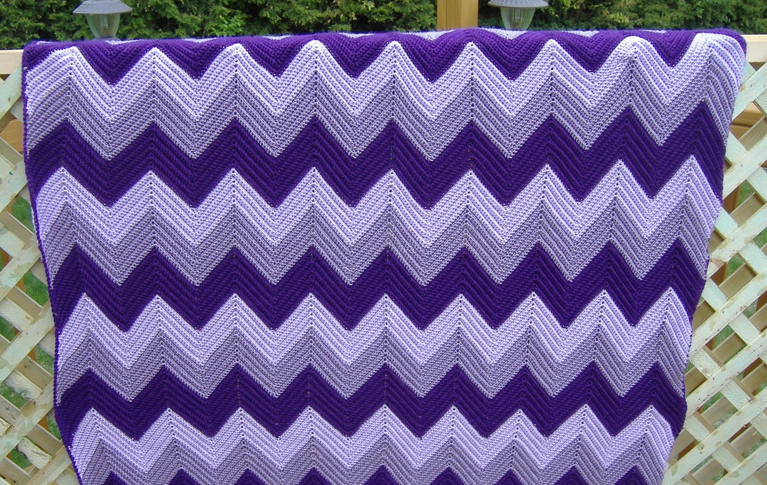 AFGHAN PATTERN 502 or Full Size Purple by onhooksandneedlesct