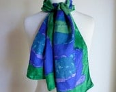 60's Liberty of London Abstract Watercolor Silk Scarf