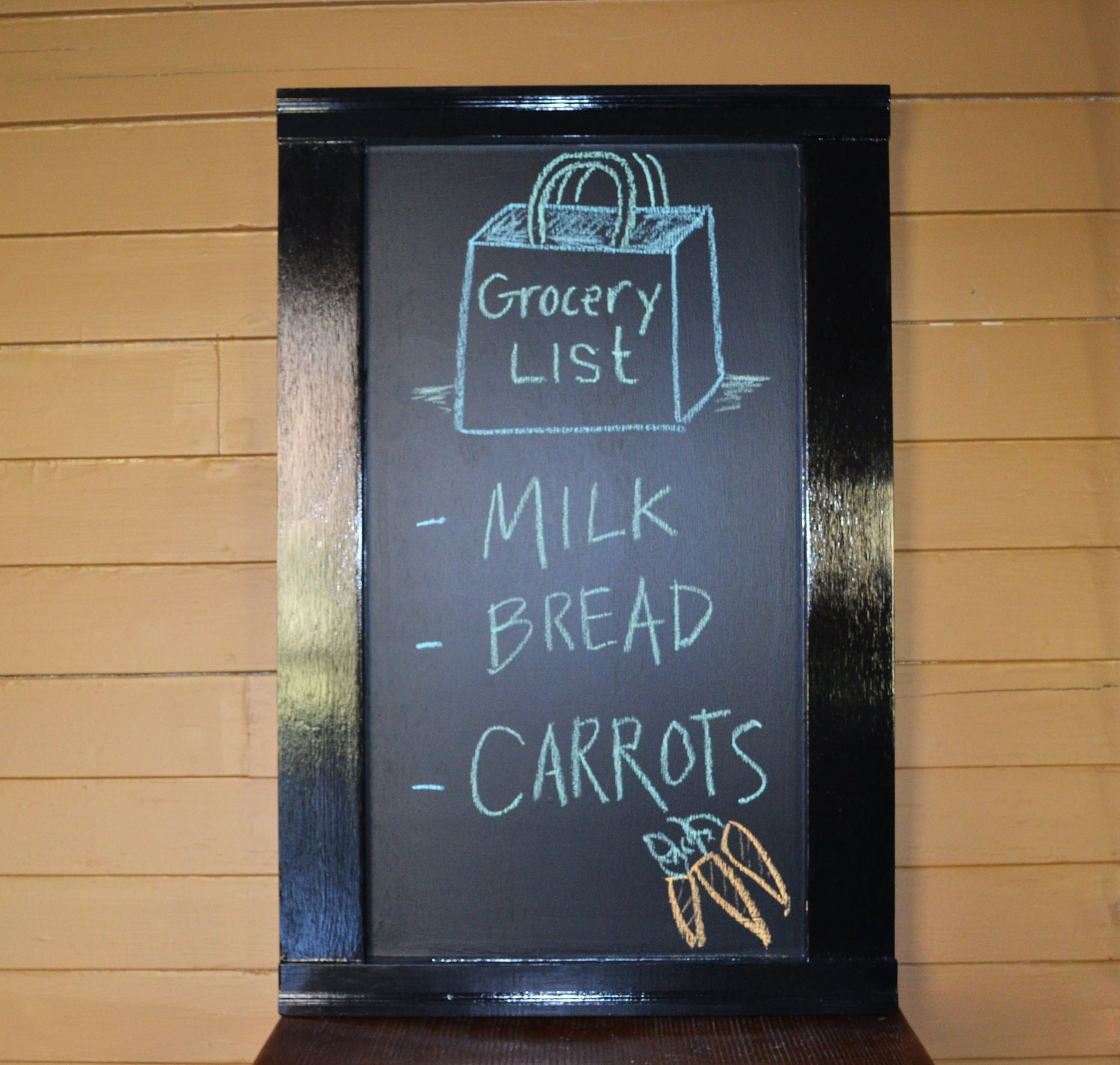 Framed Small chalkboard wall mounted with chalk ledge