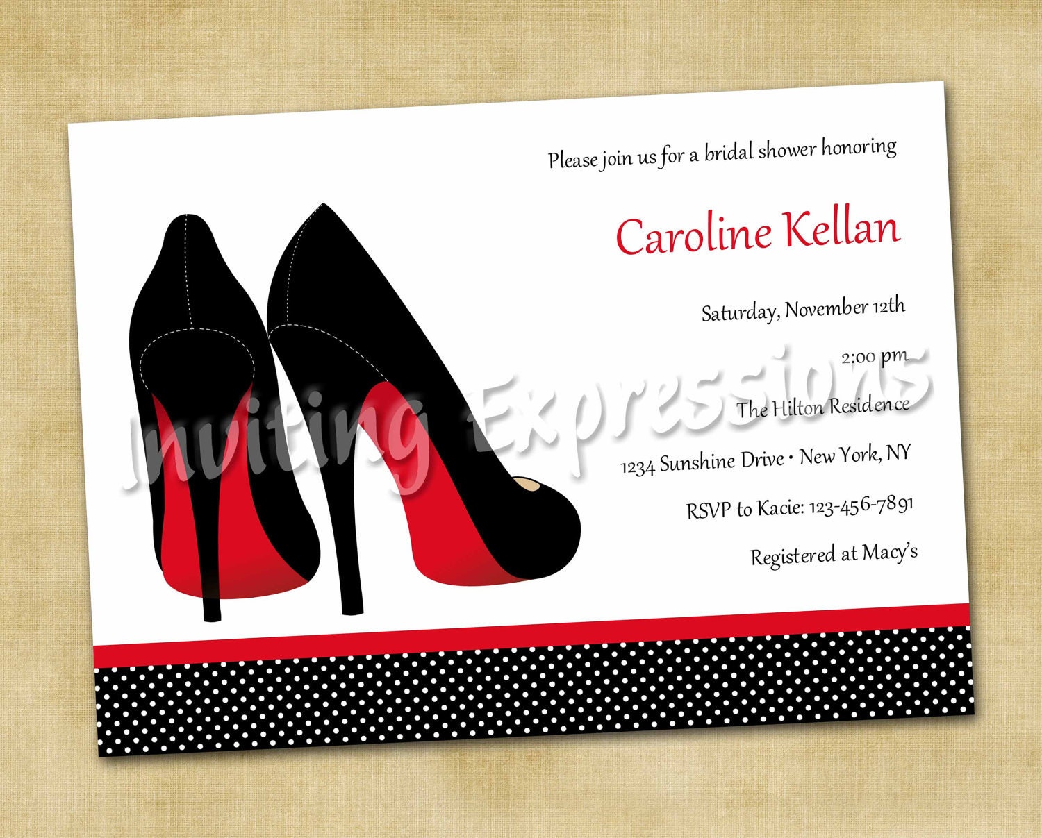 ... Party Invitations  Birthday Invitations - High Heels Red on Etsy