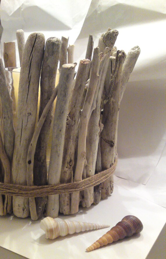 Summer SALE Driftwood Candle Holder Centerpiece by AMMOUDIA