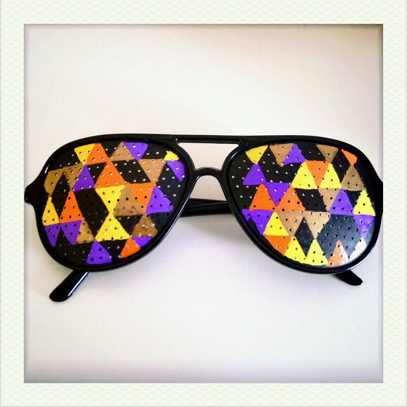 Hand Drawn Shades (Triangulate me) - colorful sunglasses for fun costume, party decoration and special occasions (Ship on 26 Nov onwards)