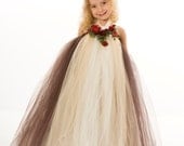 Tutu Dress - Holiday or Christmas Outfit - Brown & Ivory - Blitzen Beauty - 5-6 Youth Girl Il_170x135