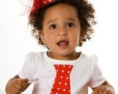 READY TO SHIP:  Cutie Patootie Clown Tie T-Shirt 18m Short Sleeve- Halloween or Birthday Costume - Toddler & Youth Girl