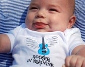 Rocker in training embroidered guitar baby bodysuit/onesie