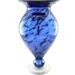 Hand Blown Art Glass Vase - Iridescent Silver Blue on Black