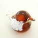 Art Glass Bird - Peach and White