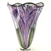 Hand Blown Art Glass Vase - Hyacinth Purple and Lavender - Fluted - Freeform