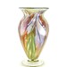 Hand Blown Art Glass Vase - Iridescent Amber , Purple, and Pink
