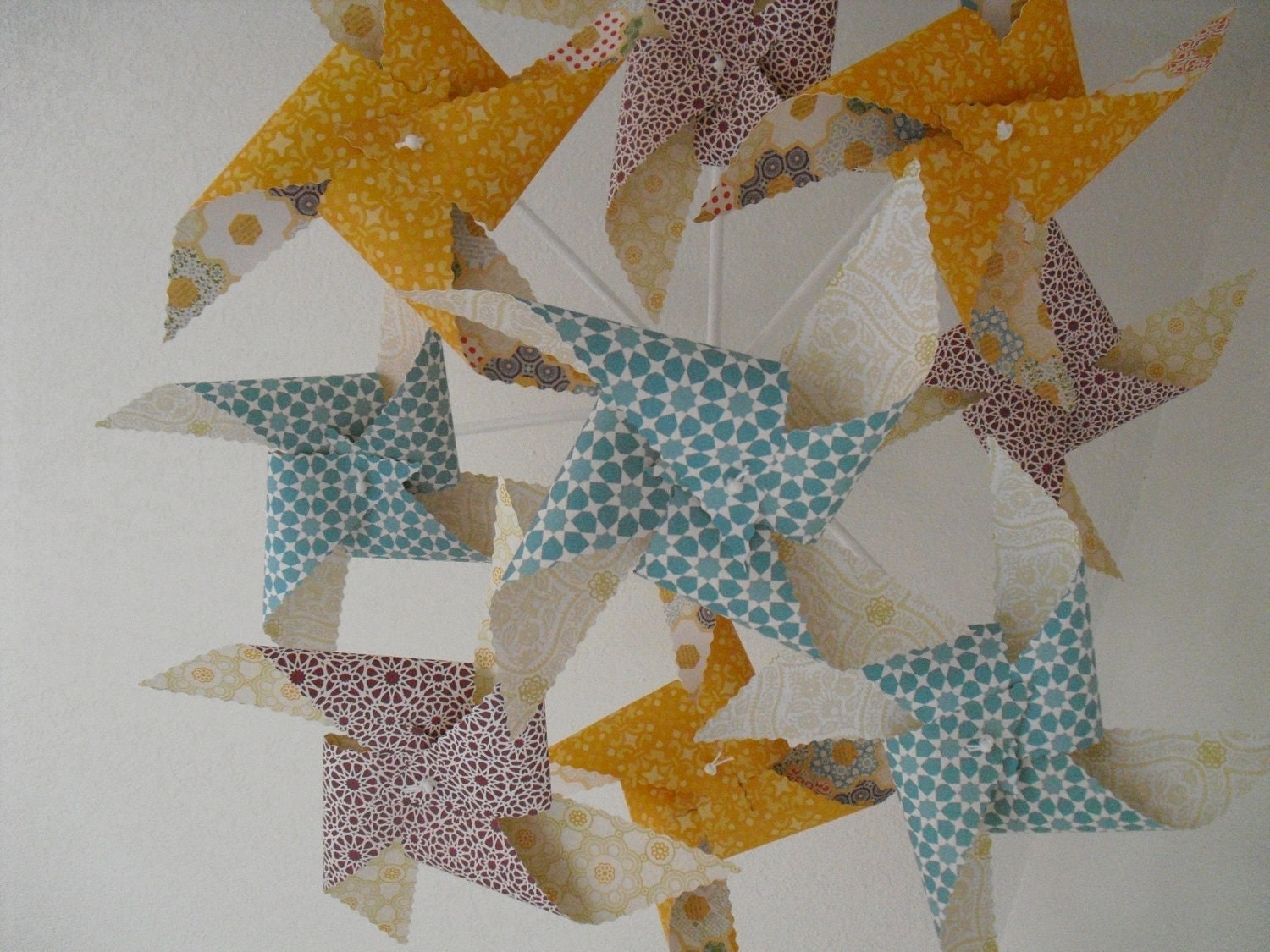 Pinwheel Mobile in Red, Yellow, and Blue