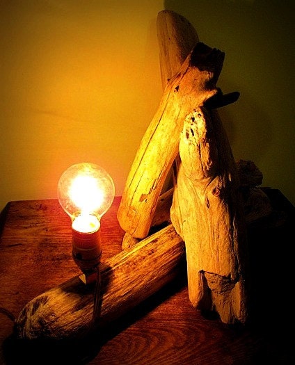 Handmade Maine Coastal Charm Driftwood Lamp