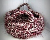 SALE: Burgundy Cloth Woven Basket