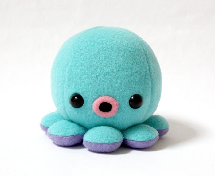 Baby Octopus Plush in Aqua Blue