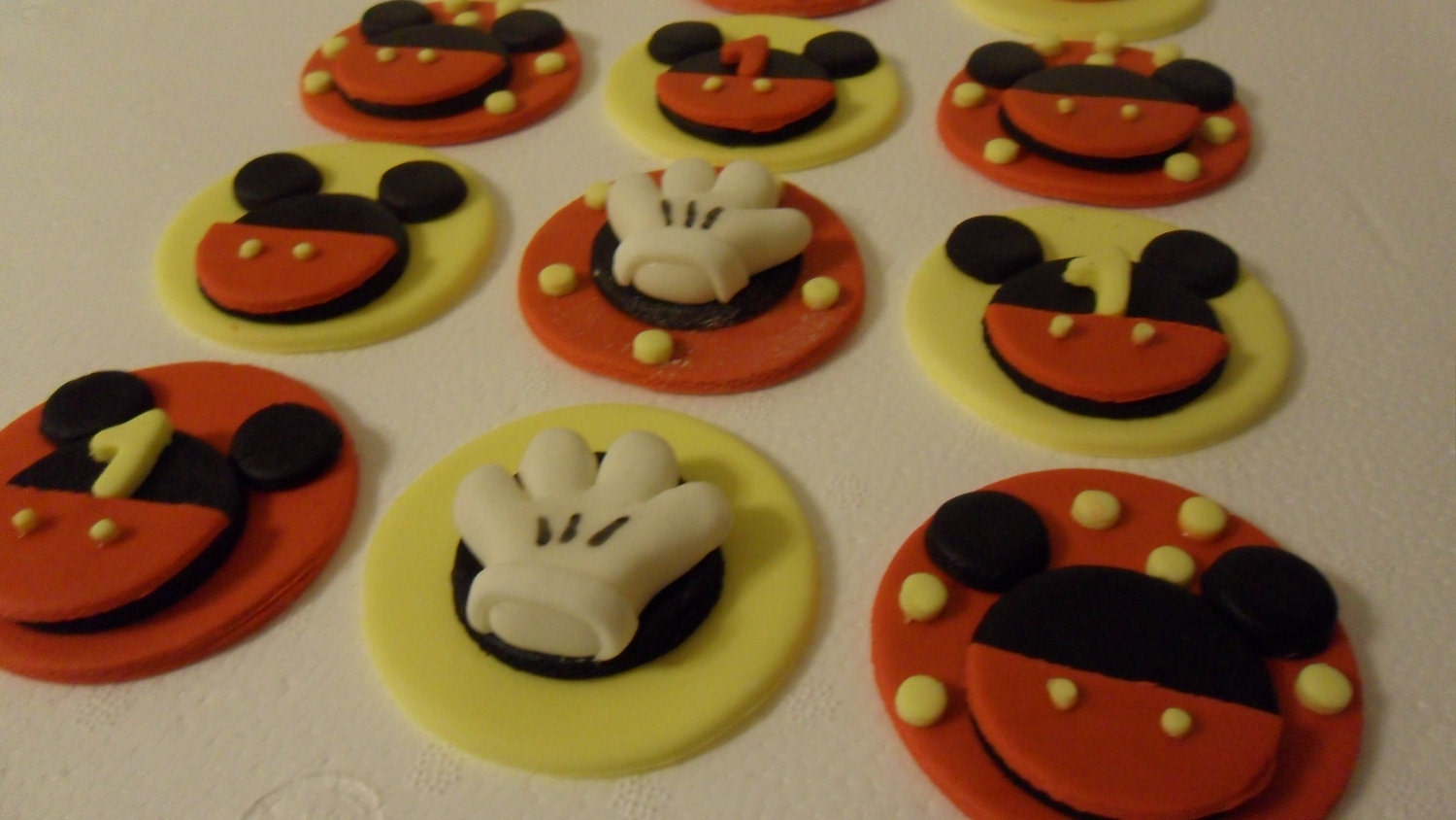Fondant Mickey Mouse Inspired Cupcake Toppers