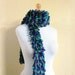 SUPER Special -- Harlequin Ruffled Scarf - Fuchsia / Orchid / Bourdeaux / Dark Purple - knitted, ruffle - short ruffles