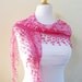 Womens scarf DEEP ROSE with floral print and rich lace edge - scarflette shawl neckwarmer - Spring / Summer
