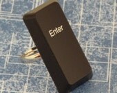 COMPUTER GEEK Black ENTER Computer Key Ring