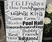 Custom Typography, Subway Sign, Family Rules, Memories, Phrases and Quotes. Sign is 12x24inches.