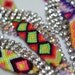neon rhinestone friendship bracelet Stained Glass pink orange green