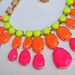 neon rhinestone necklace Brightest Pink Orange Yellow Neon