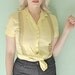 H Bar C California Ranch Wear Vintage Rockabilly Pinup Blouse - Button Up with Pearl Snaps