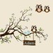 Kids Wall Decals Nursery Branch Tree Decal with Flowers, Birds and Owl and Name