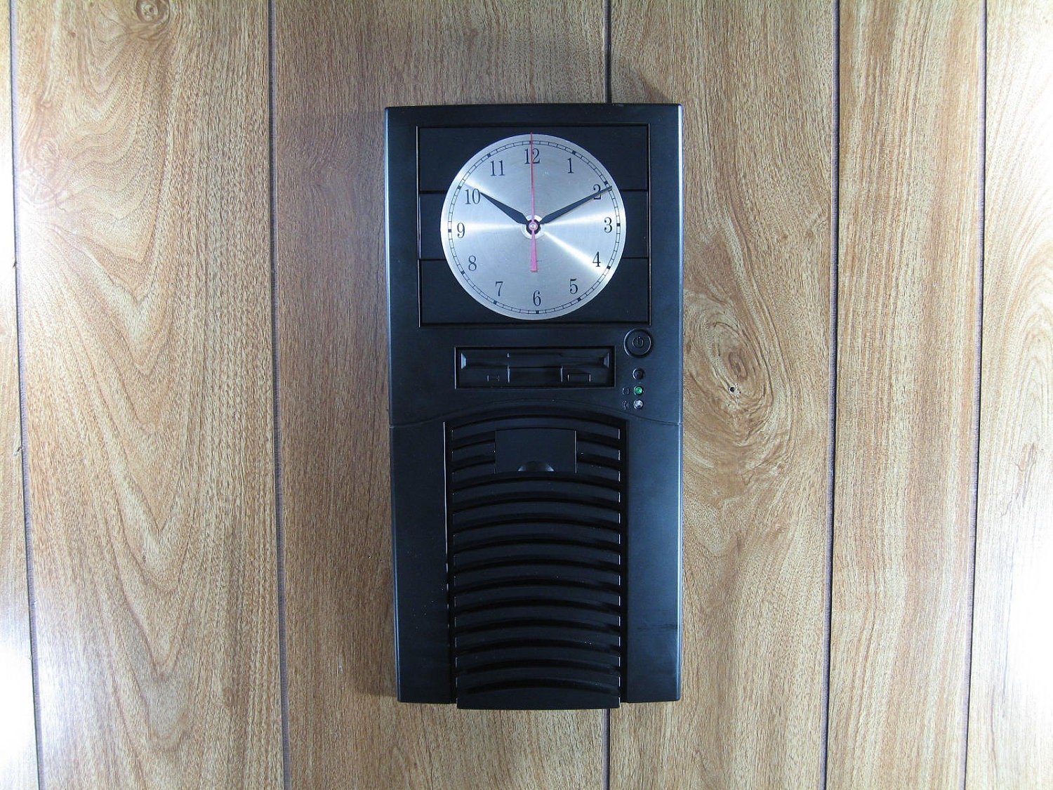Unique Handmade Wall Clock Upcycled Desktop Computer Computers Clocks Office Home Decor  Art -- Free Priority Shipping Included