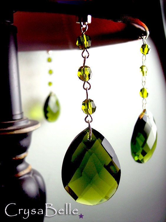 Three 1.5 lead Crystal lamp shade prisms by CrysaBelle