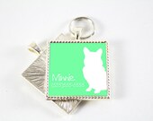 Corgi Pet ID Tag (Modern Design with Green Background)