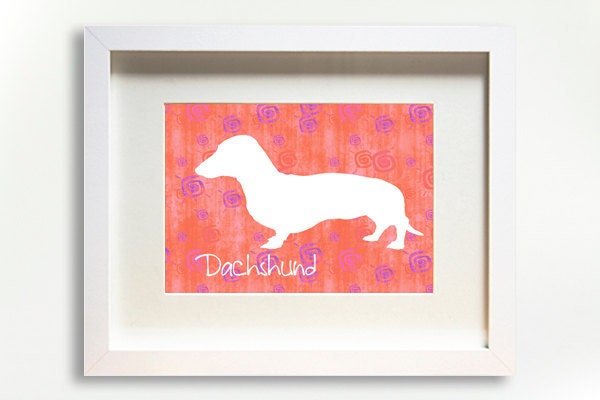 Dachshund Dog Print Modern Design Silhouette - WagAvenue