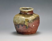 Shigaraki, anagama, ten-day anagama wood firing, with natural ash deposits wall hanging flower pot, kakeuzu-21
