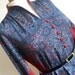 Damask In Wool /// ITALY Fine Jersey Print 1970s Ethnic Bohemian High Quality M L medium large
