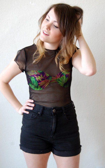 90's MESH Club Kid Top / Raver Top / See Through Top