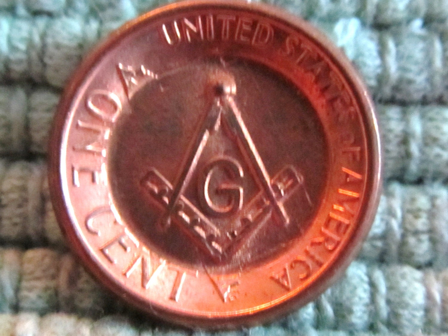Masonic one cent coin 1988 by Eileen901 on Etsy