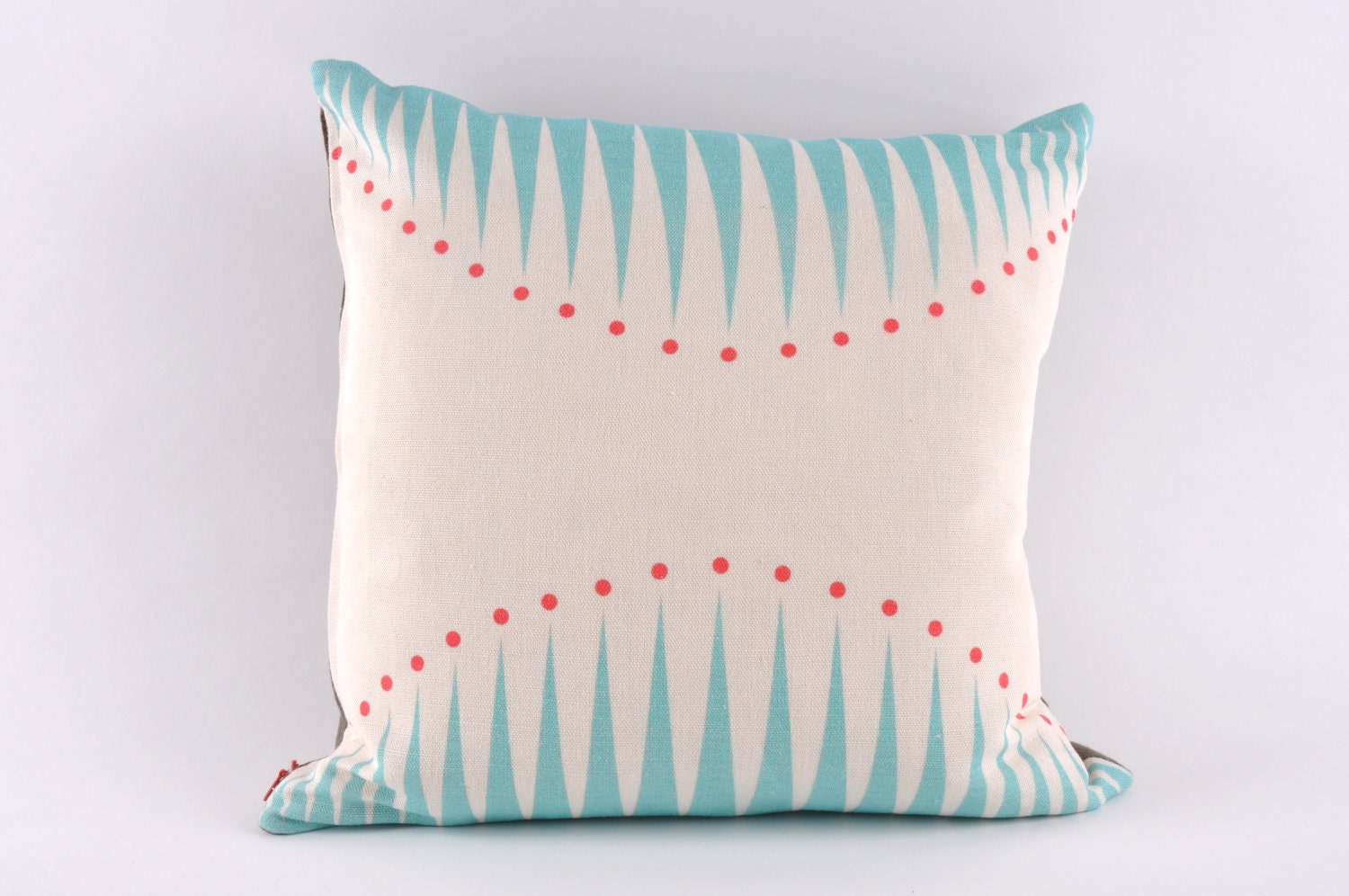 Circus Triangles in Teal Cushion Cover - pillow  cover (no insert)