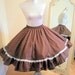 Square Dance Circle Skirt, Chocolate Brown, Rockabilly, 80's, Vintage